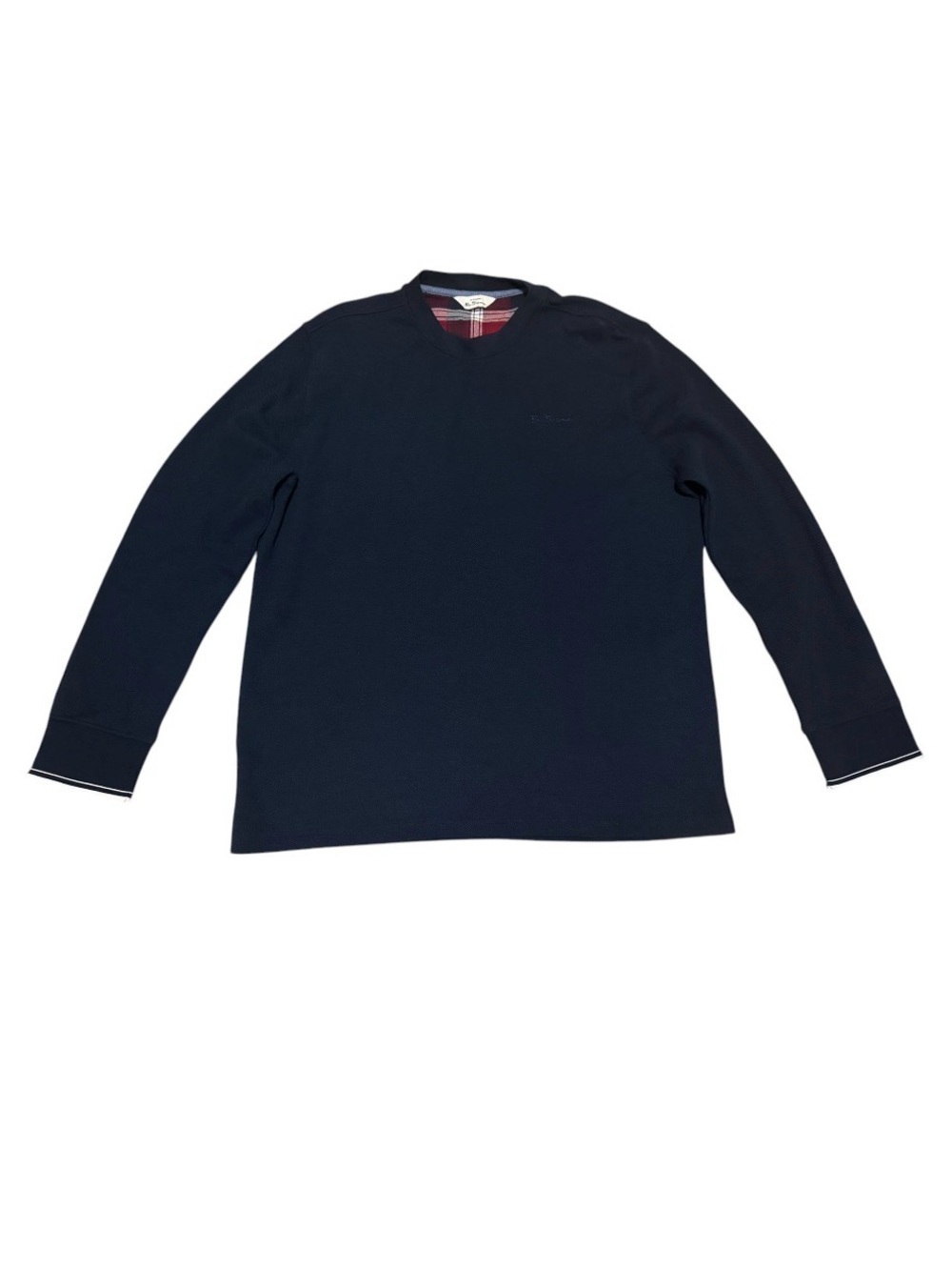 Ben Sherman Navy Crewneck Sweatshirt with Subtle Trim